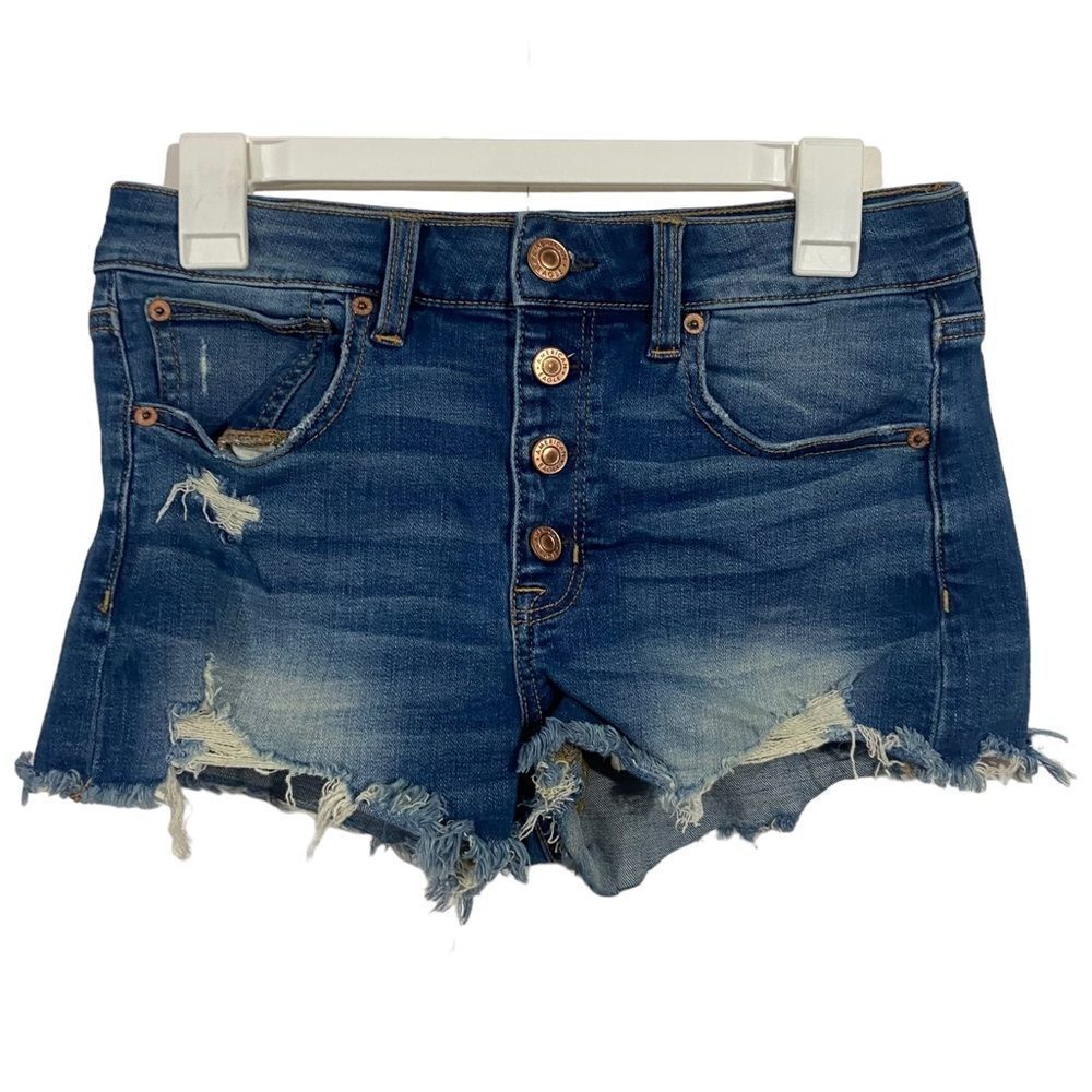 American Eagle High Waisted Distressed Jean Shorts